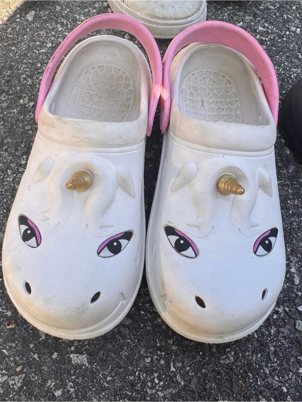 Kids Unicorn Clog Sandals in White and Pink